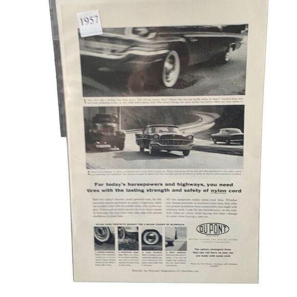 Vintage 1957 Du Pont Todays Horsepower and Highways Ad Advertisement - Picture 3 of 6